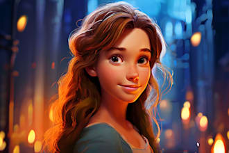 make disney cartoon or portrait art