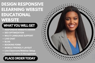 design responsive elearning website educational website online course website
