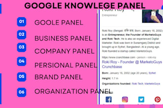 create a verified google knowledge panel for a brand or company