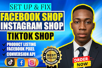 set up tiktok shop set up instagram shop facebook shop tiktok dropshipping shop