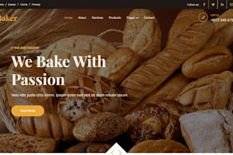 design bakery website cookies cake pastries store food restaurant website
