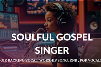 be your soulful gospel singer, choir backing vocal, worship rnb rap pop vocalist