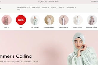 build7figure islamic clothed shopify  store,ecommerce website dropshipping store