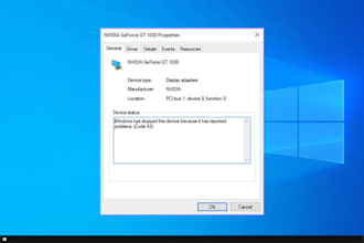 remotely assist in resolving computer malfunctions primarily nvidia error 43