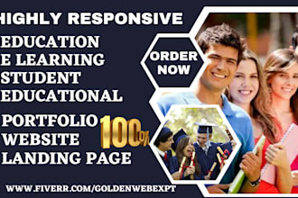 design education portfolio website student e learning college lms landing page