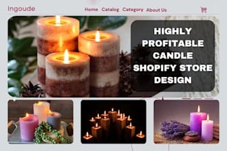 design candle shopify store candle website lighting store candle dropshipping