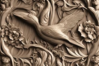cnc 2d to 3d bas relief 3d laser engraving 3d wood carve 3d model  stl