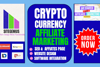 design cryptocurrency affiliate marketing website for passive income