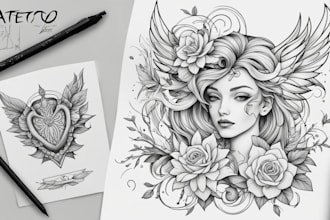 design artistic line art, minimalist tattoo art