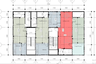 redraw architectural floor plans with precise dimensions
