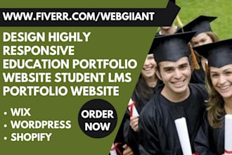design education portfolio website college student lms portfolio website