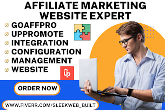 design affiliate marketing website using uppromote goaffpro on wix shopify store