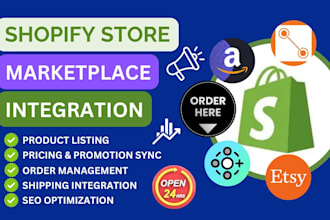 integrate shopify woocommerce store with etsy ebay walmart to online marketplace