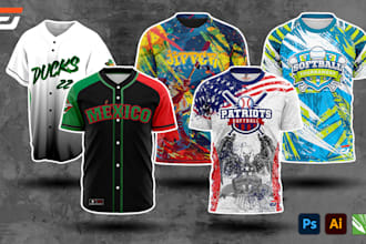design cool and professional softball or baseball jersey