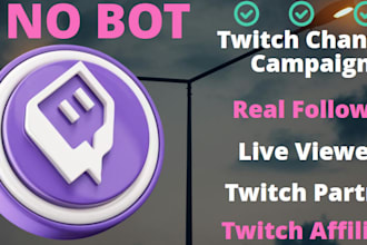 do organic twitch channel campaign to increase live audience partner