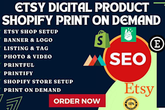 etsy digital product shopify print on demand website redesign etsy store