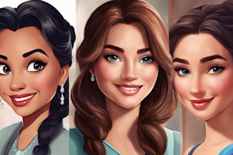 draw a disney style portrait or illustration