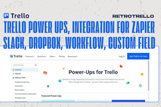 trello power ups, integration for zapier slack, dropbox, workflow, custom field