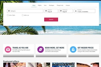build airline website, flight booking app, travel website, hotel reservation