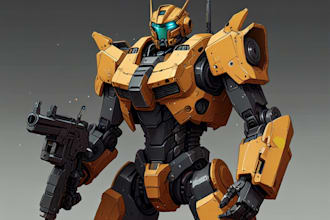 create a mecha robot illustration
