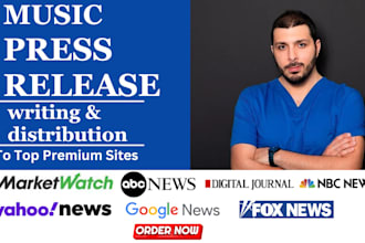 write music press release, music press release distribution, promote music PR