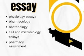 do physiology essays, pharmacology, bacteriology, cell and microbiology essays
