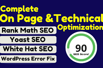 wordpress on page technical SEO with schema markup, sitemap, robot txt
