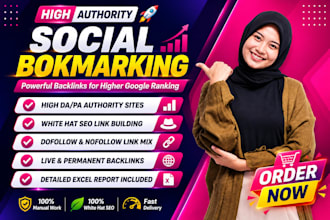 build high da pa social bookmarking backlinks for SEO