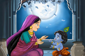 personalized indian traditional style illustrations
