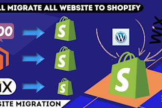 migrate wix, wordpress, bigcommerce, magento, woocommerce to shopify store