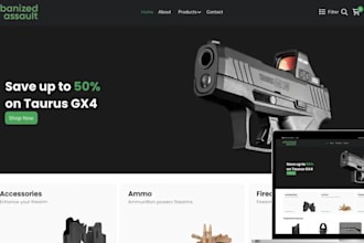 design firearms website, ammunition site, gun website, accessories website
