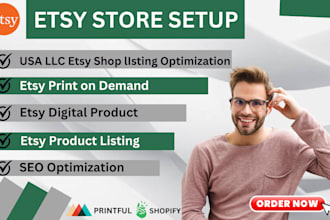 setup USA llc etsy shop listing optimization for etsy shopify print on demand