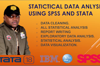 do any statistical task using spss, stata excel and python