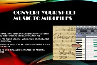 convert your handwritten, pdf or printed sheet music to midi files