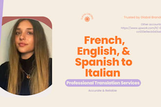 translate french, english, spanish to italian