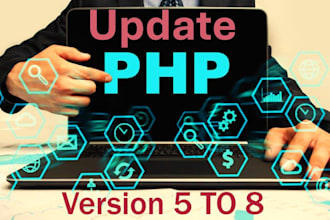 upgrade your website PHP 5 to 8 and do any type of development