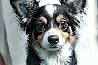 draw disney style pet portrait