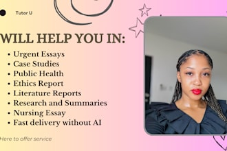 do essays in nursing, public health, business, history, ethics, case studies
