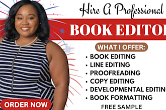 proofread edit format fiction novel self help journal developmental book editor