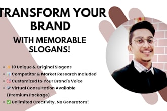 create 10 unique and memorable slogans or taglines for your business