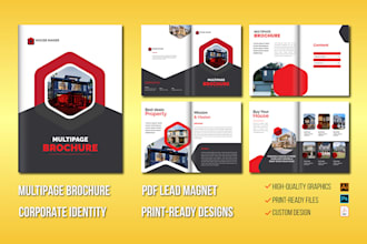 do multipage brochure design, PDF lead magnet, corporate identity