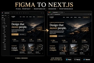 convert figma xd or PSD to react or nextjs responsive website
