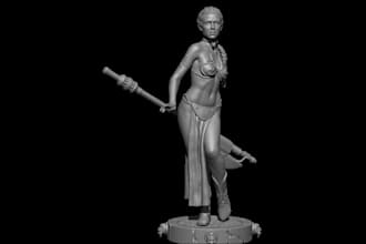 sculpt 3danime erotic character, mini creature, body statue, toy figure, fix stl