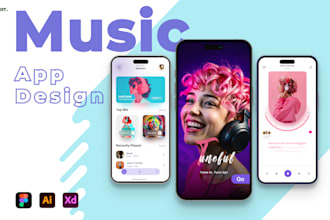 design UI of music streaming app or live streaming app