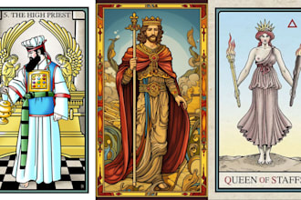 design any custom playing cards, trading cards, tarot, loteria, or digital art