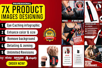 create professional amazon listing pictures and amazon product infographic