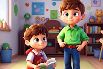 illustrate children story book illustration, children story, picture book