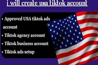 create US, UK tiktok, tiktok USA account creation,  with creativity program