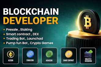 blockchain developer for presale dex launchpad web3 staking  dapp crypto bot