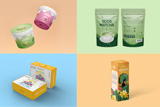 make product box packaging design for your brand with mockup